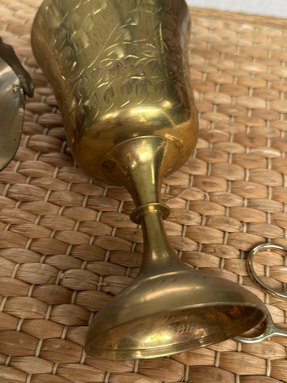 Free People Brass Footed Goblet Vase - Gold Tone